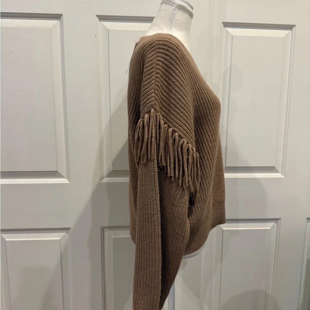 NWT Z Supply Sweater On The Fringe XL Campfire Brown Fringe Knit Pullover NWT - Picture 3 of 10